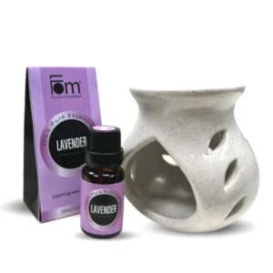 Essential Oil Diffuser Set w Ceramic Oil Burner & Lavender Essential Oil