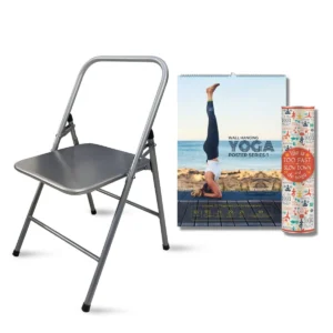Backless Yoga Chair with Yoga Poster Series (362 Yoga Poses) | Capacity: 100kg